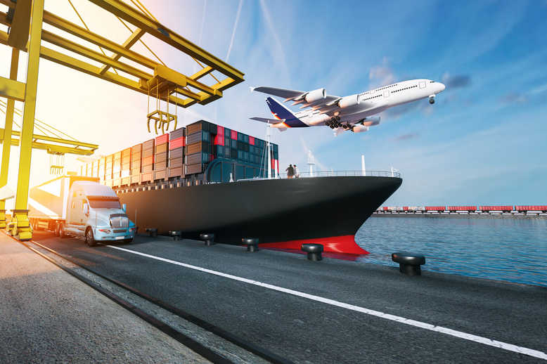 Plane trucks are flying towards the destination with the brightest.